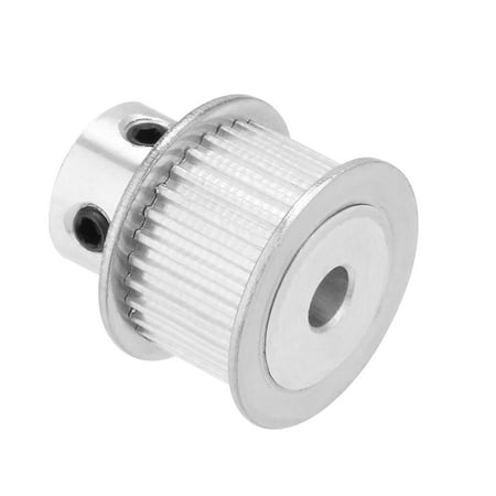 Aluminum MXL 30 Teeth 10 mm Inner Diameter Belt Pulley Synchronous Wheel Silver Tone for 6 mm Belt 3D CNC Printer 